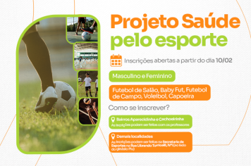 Início das Inscrições - Projeto Saúde pelo Esporte